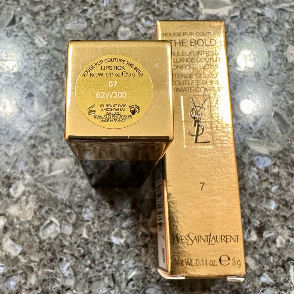 YSL Rouge Pur Couture The Bold Lipstick #7 UNHIBITED FLAME Full Size Lux NEW - Picture 11 of 11